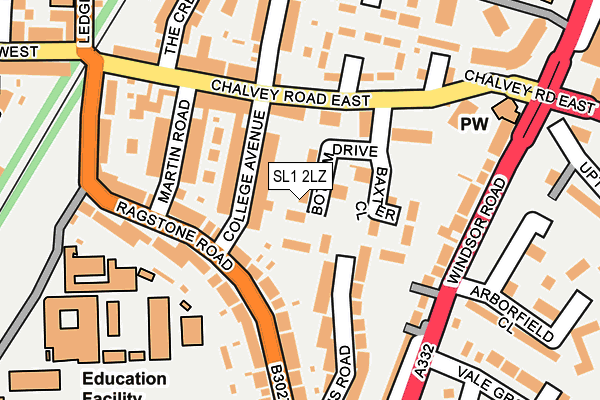 SL1 2LZ map - OS OpenMap – Local (Ordnance Survey) SL1 2LZ map - OS OpenMap – Local (Ordnance Survey)