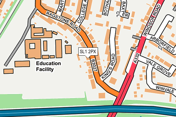SL1 2PX map - OS OpenMap – Local (Ordnance Survey) SL1 2PX map - OS OpenMap – Local (Ordnance Survey)