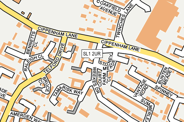 SL1 2UR map - OS OpenMap – Local (Ordnance Survey) SL1 2UR map - OS OpenMap – Local (Ordnance Survey)