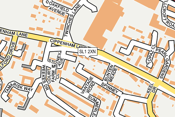 SL1 2XN map - OS OpenMap – Local (Ordnance Survey) SL1 2XN map - OS OpenMap – Local (Ordnance Survey)