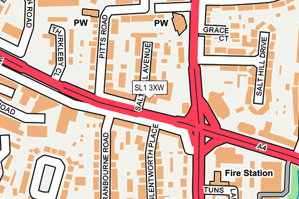 SL1 3XW map - OS OpenMap – Local (Ordnance Survey) SL1 3XW map - OS OpenMap – Local (Ordnance Survey)