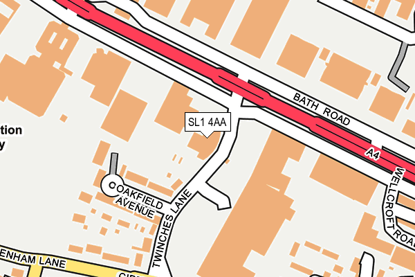 SL1 4AA map - OS OpenMap – Local (Ordnance Survey) SL1 4AA map - OS OpenMap – Local (Ordnance Survey)