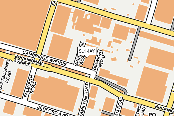 SL1 4AY map - OS OpenMap – Local (Ordnance Survey) SL1 4AY map - OS OpenMap – Local (Ordnance Survey)