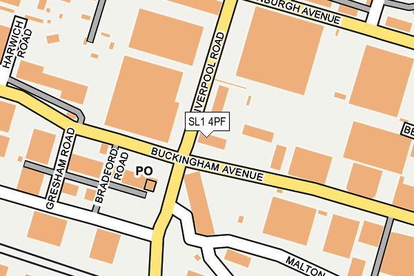 SL1 4PF map - OS OpenMap – Local (Ordnance Survey) SL1 4PF map - OS OpenMap – Local (Ordnance Survey)