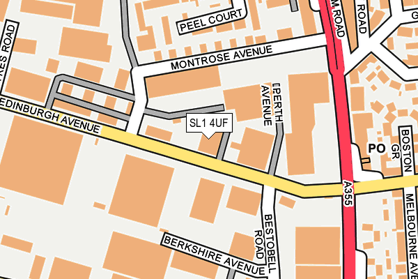 SL1 4UF map - OS OpenMap – Local (Ordnance Survey) SL1 4UF map - OS OpenMap – Local (Ordnance Survey)