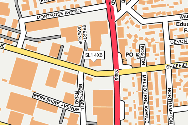 SL1 4XB map - OS OpenMap – Local (Ordnance Survey) SL1 4XB map - OS OpenMap – Local (Ordnance Survey)