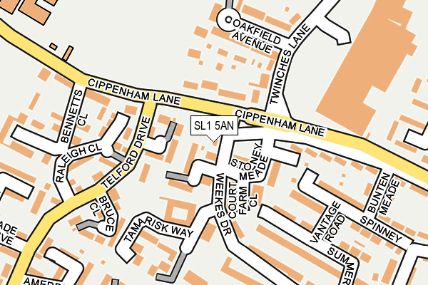 SL1 5AN map - OS OpenMap – Local (Ordnance Survey) SL1 5AN map - OS OpenMap – Local (Ordnance Survey)