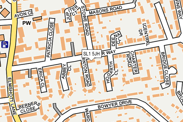 SL1 5JH map - OS OpenMap – Local (Ordnance Survey) SL1 5JH map - OS OpenMap – Local (Ordnance Survey)