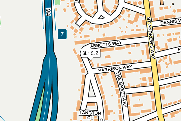 SL1 5JZ map - OS OpenMap – Local (Ordnance Survey)