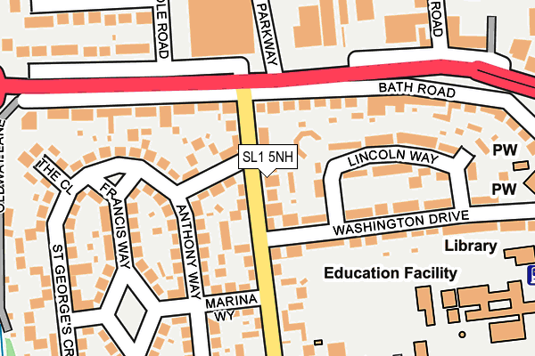 SL1 5NH map - OS OpenMap – Local (Ordnance Survey) SL1 5NH map - OS OpenMap – Local (Ordnance Survey)