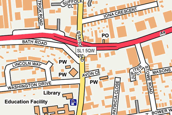 SL1 5QW map - OS OpenMap – Local (Ordnance Survey) SL1 5QW map - OS OpenMap – Local (Ordnance Survey)