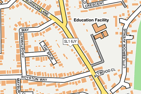 SL1 6JY map - OS OpenMap – Local (Ordnance Survey)