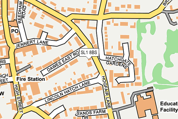 SL1 8BS map - OS OpenMap – Local (Ordnance Survey) SL1 8BS map - OS OpenMap – Local (Ordnance Survey)