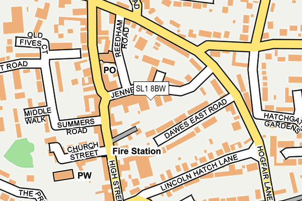 SL1 8BW map - OS OpenMap – Local (Ordnance Survey) SL1 8BW map - OS OpenMap – Local (Ordnance Survey)