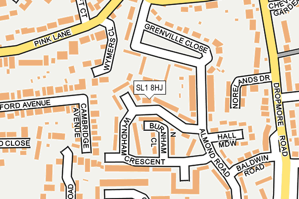 SL1 8HJ map - OS OpenMap – Local (Ordnance Survey) SL1 8HJ map - OS OpenMap – Local (Ordnance Survey)