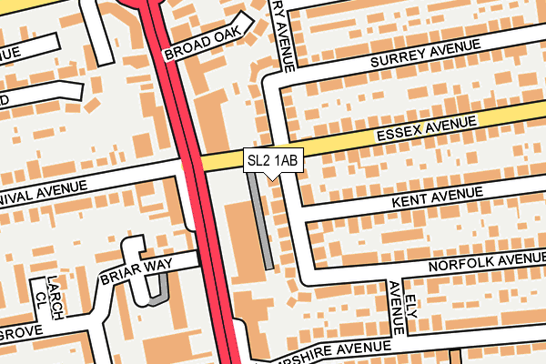 SL2 1AB map - OS OpenMap – Local (Ordnance Survey) SL2 1AB map - OS OpenMap – Local (Ordnance Survey)