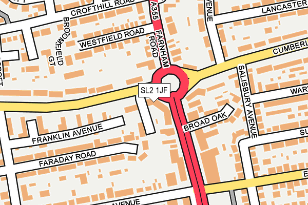SL2 1JF map - OS OpenMap – Local (Ordnance Survey) SL2 1JF map - OS OpenMap – Local (Ordnance Survey)
