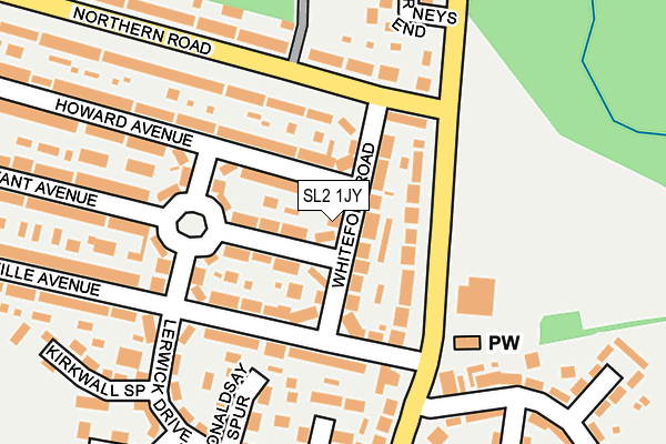 SL2 1JY map - OS OpenMap – Local (Ordnance Survey) SL2 1JY map - OS OpenMap – Local (Ordnance Survey)