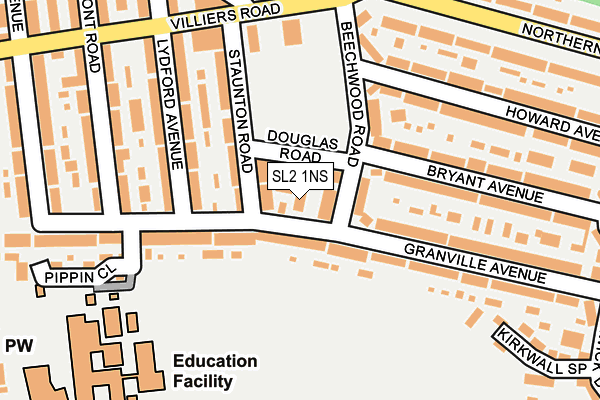 SL2 1NS map - OS OpenMap – Local (Ordnance Survey) SL2 1NS map - OS OpenMap – Local (Ordnance Survey)