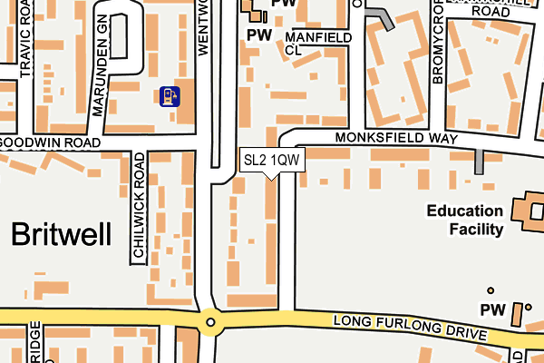 SL2 1QW map - OS OpenMap – Local (Ordnance Survey) SL2 1QW map - OS OpenMap – Local (Ordnance Survey)