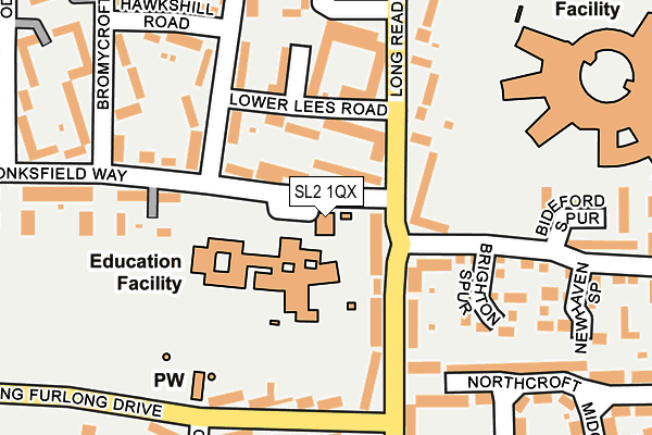 SL2 1QX map - OS OpenMap – Local (Ordnance Survey) SL2 1QX map - OS OpenMap – Local (Ordnance Survey)