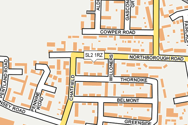 SL2 1RZ map - OS OpenMap – Local (Ordnance Survey) SL2 1RZ map - OS OpenMap – Local (Ordnance Survey)