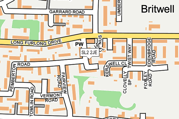 SL2 2JE map - OS OpenMap – Local (Ordnance Survey) SL2 2JE map - OS OpenMap – Local (Ordnance Survey)