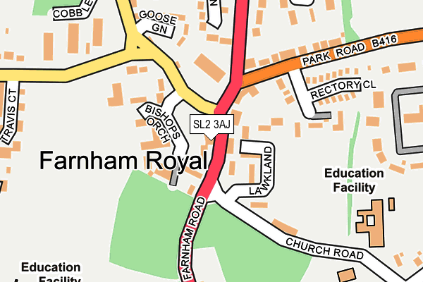SL2 3AJ map - OS OpenMap – Local (Ordnance Survey) SL2 3AJ map - OS OpenMap – Local (Ordnance Survey)