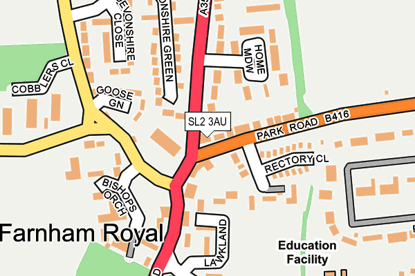 SL2 3AU map - OS OpenMap – Local (Ordnance Survey) SL2 3AU map - OS OpenMap – Local (Ordnance Survey)