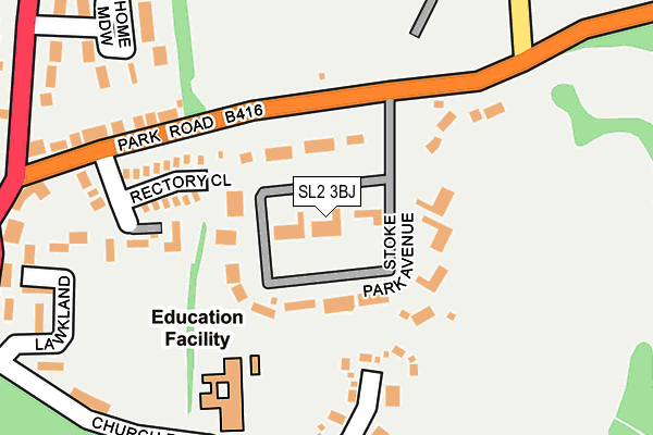 SL2 3BJ map - OS OpenMap – Local (Ordnance Survey) SL2 3BJ map - OS OpenMap – Local (Ordnance Survey)