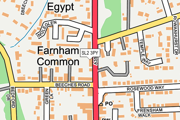 SL2 3PY map - OS OpenMap – Local (Ordnance Survey) SL2 3PY map - OS OpenMap – Local (Ordnance Survey)