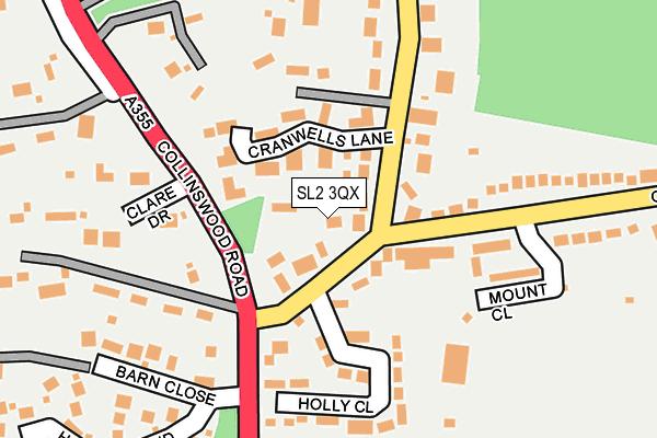 SL2 3QX map - OS OpenMap – Local (Ordnance Survey) SL2 3QX map - OS OpenMap – Local (Ordnance Survey)