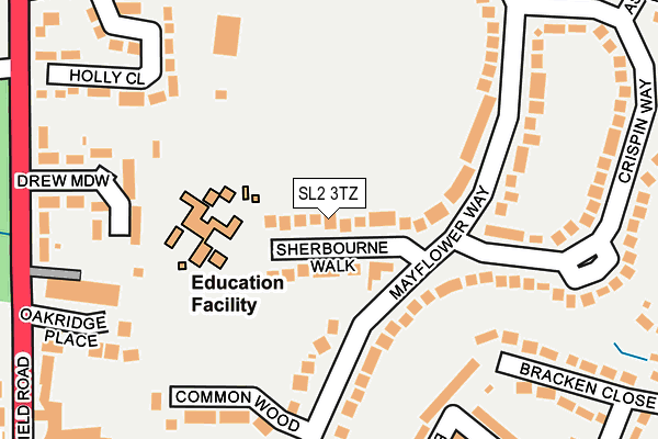 SL2 3TZ map - OS OpenMap – Local (Ordnance Survey) SL2 3TZ map - OS OpenMap – Local (Ordnance Survey)