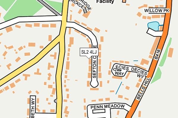SL2 4LJ map - OS OpenMap – Local (Ordnance Survey) SL2 4LJ map - OS OpenMap – Local (Ordnance Survey)