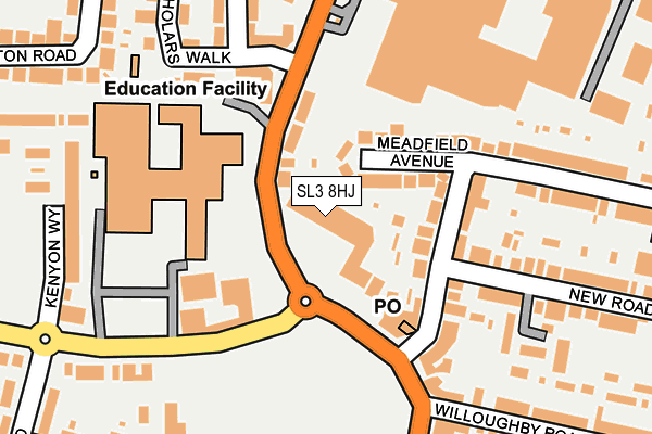 SL3 8HJ map - OS OpenMap – Local (Ordnance Survey) SL3 8HJ map - OS OpenMap – Local (Ordnance Survey)