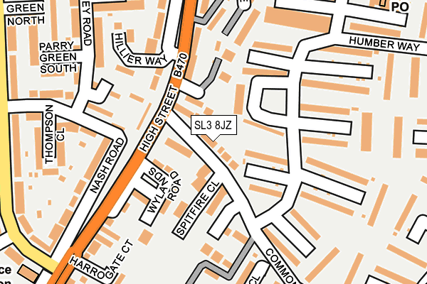 SL3 8JZ map - OS OpenMap – Local (Ordnance Survey) SL3 8JZ map - OS OpenMap – Local (Ordnance Survey)