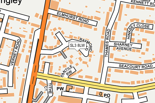 SL3 8LW map - OS OpenMap – Local (Ordnance Survey) SL3 8LW map - OS OpenMap – Local (Ordnance Survey)