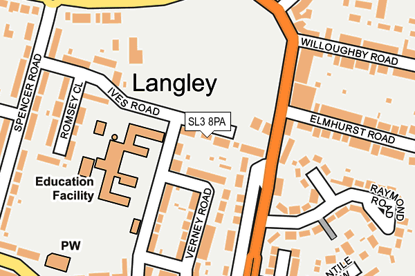 SL3 8PA map - OS OpenMap – Local (Ordnance Survey) SL3 8PA map - OS OpenMap – Local (Ordnance Survey)