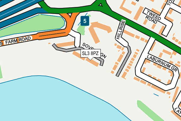 SL3 8PZ map - OS OpenMap – Local (Ordnance Survey) SL3 8PZ map - OS OpenMap – Local (Ordnance Survey)
