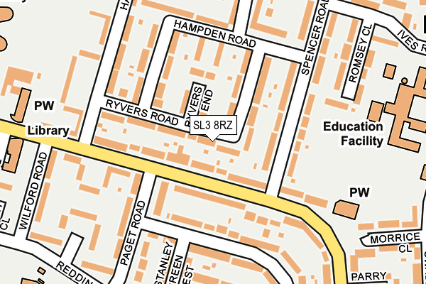SL3 8RZ map - OS OpenMap – Local (Ordnance Survey) SL3 8RZ map - OS OpenMap – Local (Ordnance Survey)