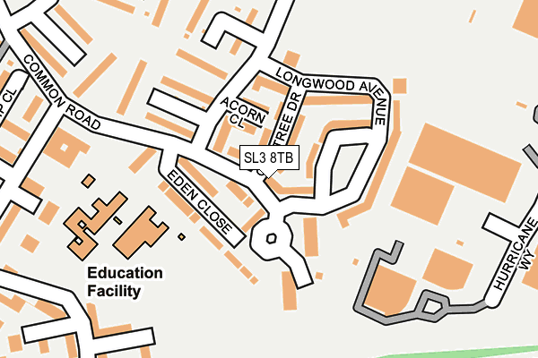 SL3 8TB map - OS OpenMap – Local (Ordnance Survey) SL3 8TB map - OS OpenMap – Local (Ordnance Survey)