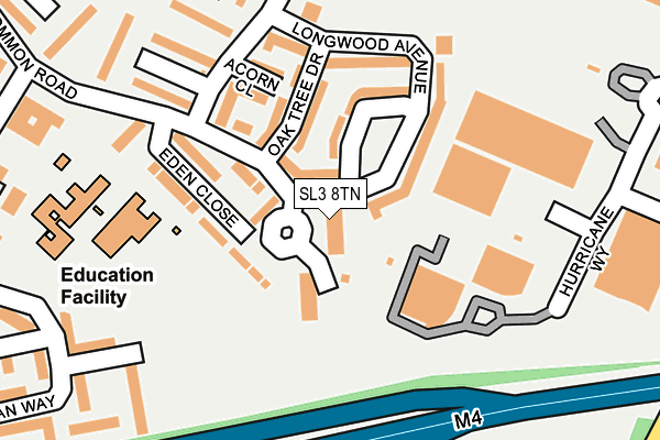 SL3 8TN map - OS OpenMap – Local (Ordnance Survey) SL3 8TN map - OS OpenMap – Local (Ordnance Survey)