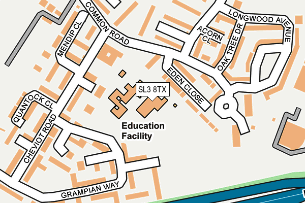 SL3 8TX map - OS OpenMap – Local (Ordnance Survey) SL3 8TX map - OS OpenMap – Local (Ordnance Survey)