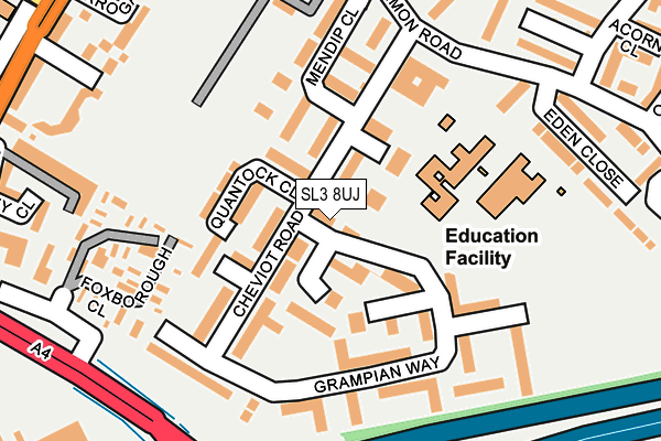 SL3 8UJ map - OS OpenMap – Local (Ordnance Survey) SL3 8UJ map - OS OpenMap – Local (Ordnance Survey)