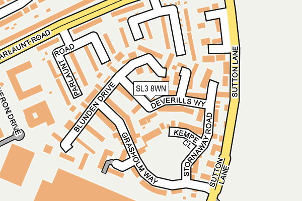 SL3 8WN map - OS OpenMap – Local (Ordnance Survey) SL3 8WN map - OS OpenMap – Local (Ordnance Survey)