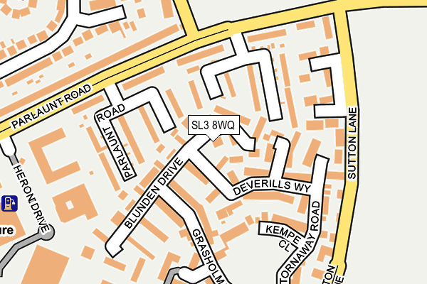 SL3 8WQ map - OS OpenMap – Local (Ordnance Survey) SL3 8WQ map - OS OpenMap – Local (Ordnance Survey)