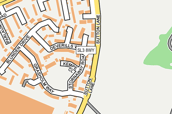 SL3 8WY map - OS OpenMap – Local (Ordnance Survey) SL3 8WY map - OS OpenMap – Local (Ordnance Survey)