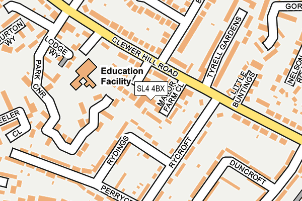 SL4 4BX map - OS OpenMap – Local (Ordnance Survey) SL4 4BX map - OS OpenMap – Local (Ordnance Survey)
