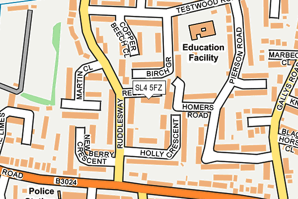 SL4 5FZ map - OS OpenMap – Local (Ordnance Survey) SL4 5FZ map - OS OpenMap – Local (Ordnance Survey)
