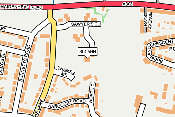 SL4 5HN map - OS OpenMap – Local (Ordnance Survey) SL4 5HN map - OS OpenMap – Local (Ordnance Survey)